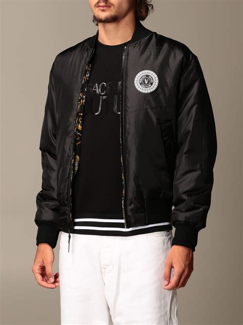 versace jeans reversible jacket black|versace jean jacket sale.